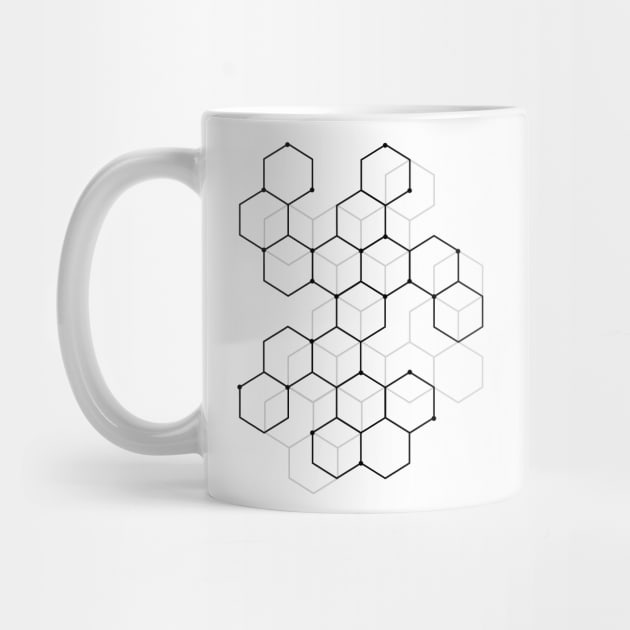 Hexagon Pattern Mathematics Science Graphic Design by DetourShirts